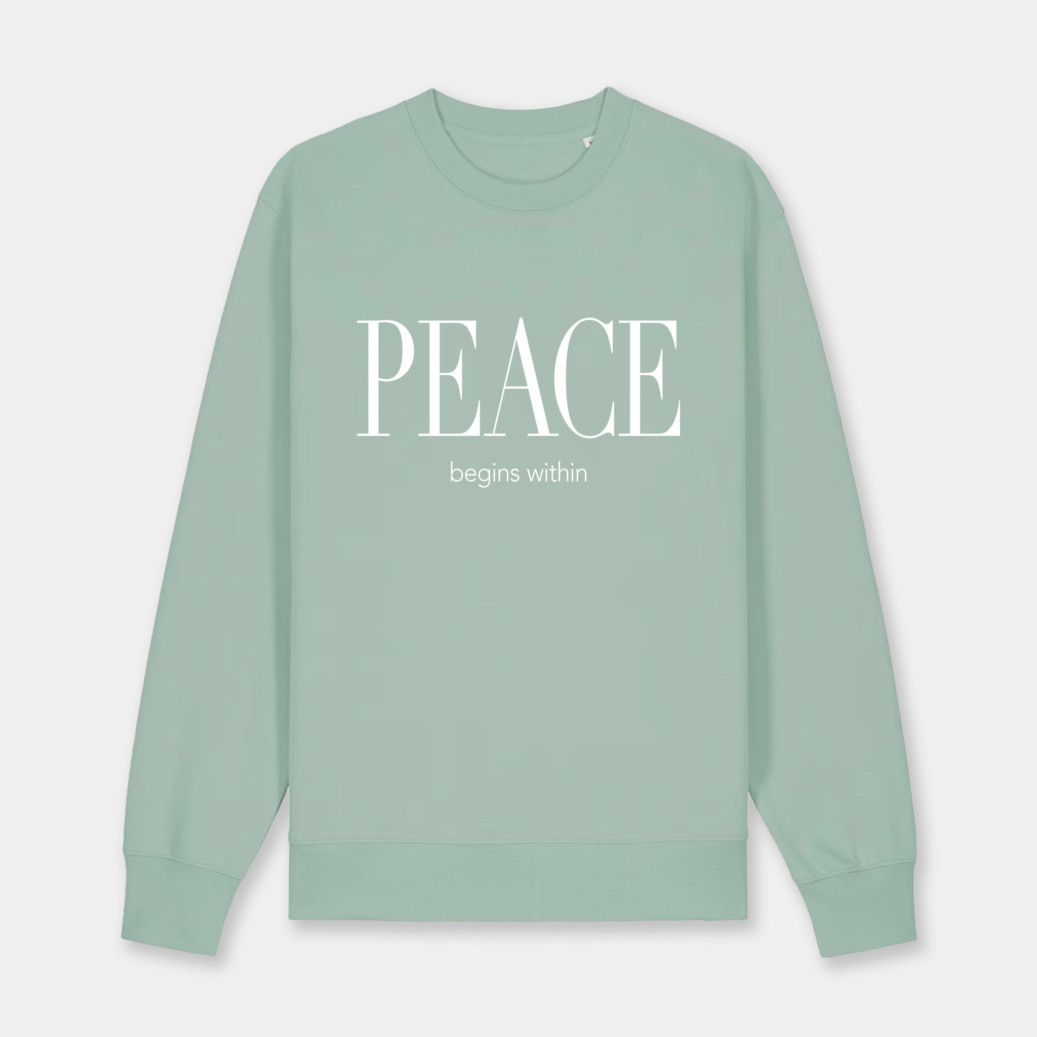 Peace Begins Everyday Sweater Avocado