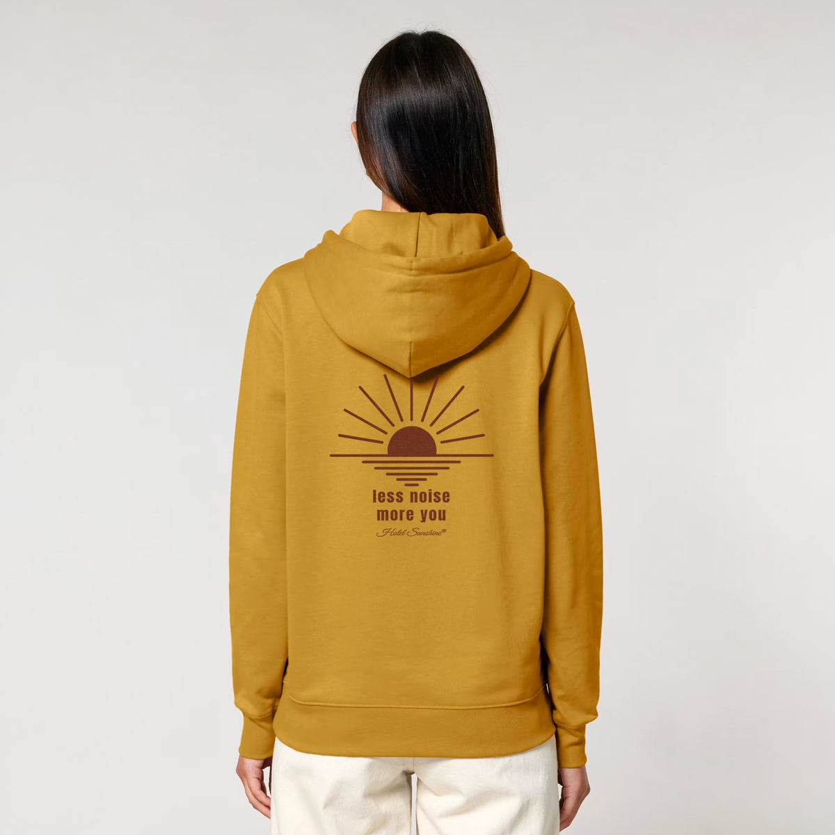 Less Noise More You Everyday Hoodie Goldbrown Model