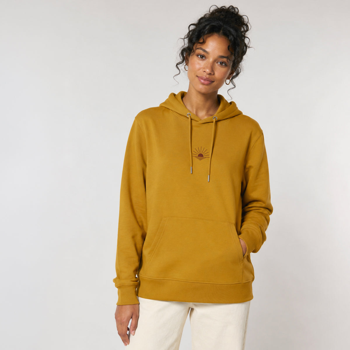 Less Noise More You Everyday Hoodie Goldbrown Model