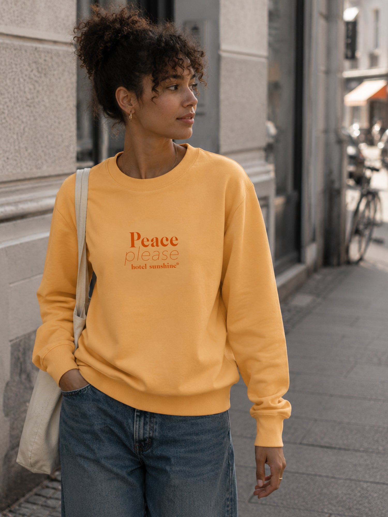 Peace Please Everyday Sweater Mango (unisex)
