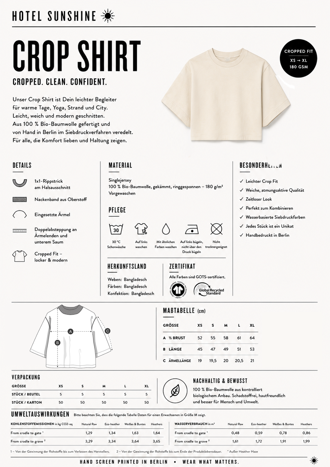 Let the Sun Shine In Crop Shirt (Woman)