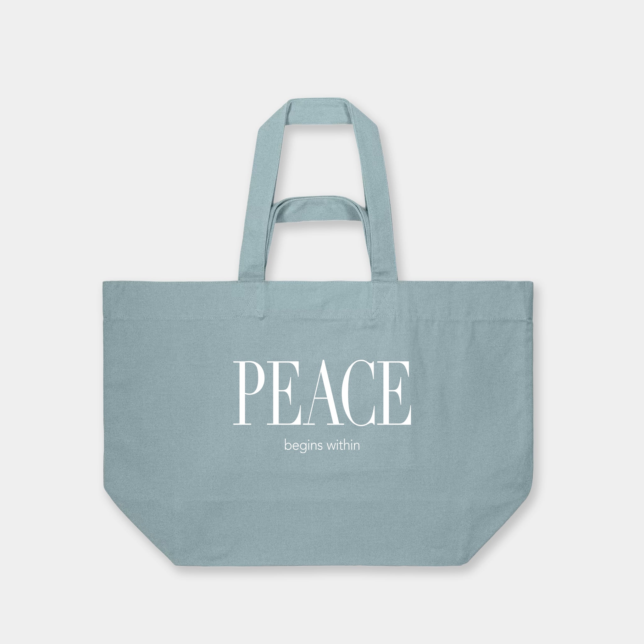 Peace Begins Beach Bag Morning Sky