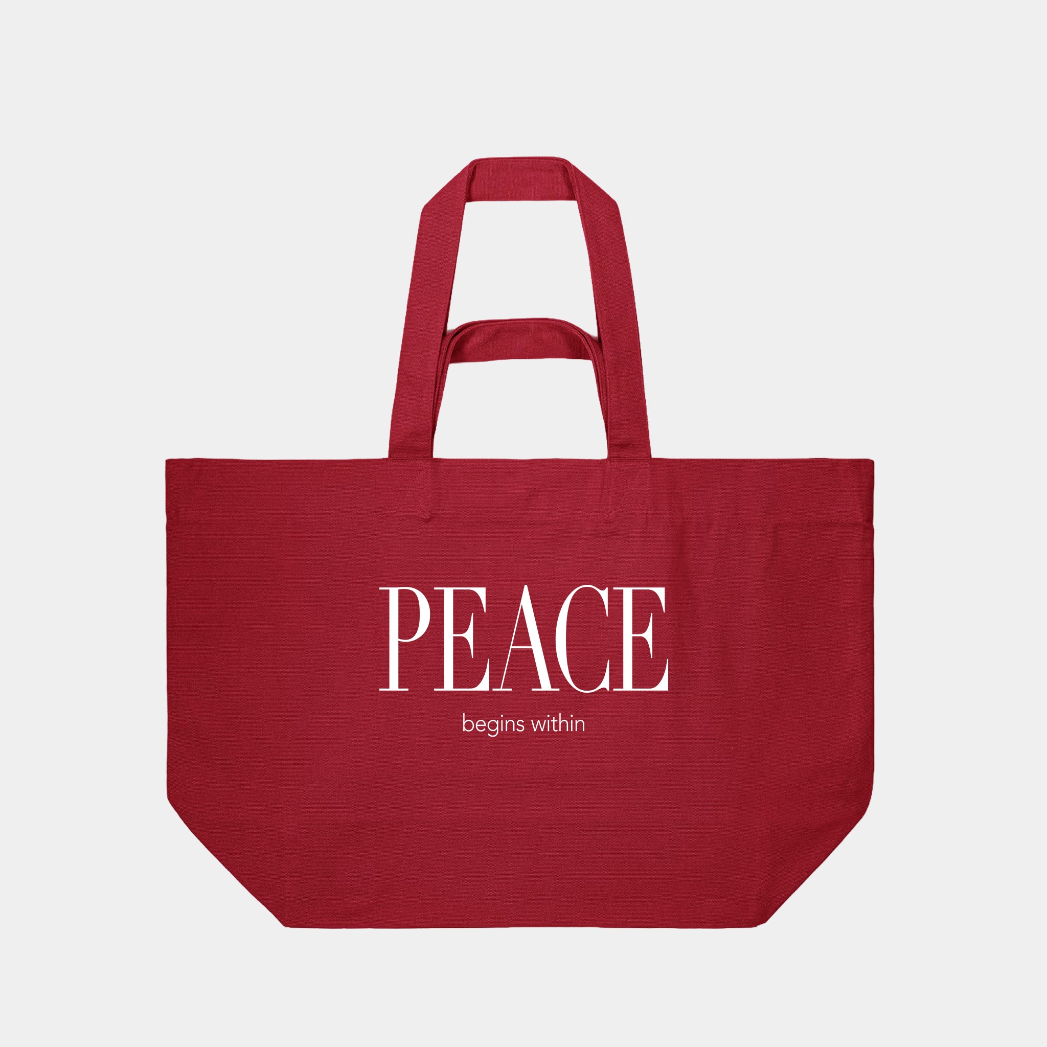 Peace Begins Beach Bag True Red