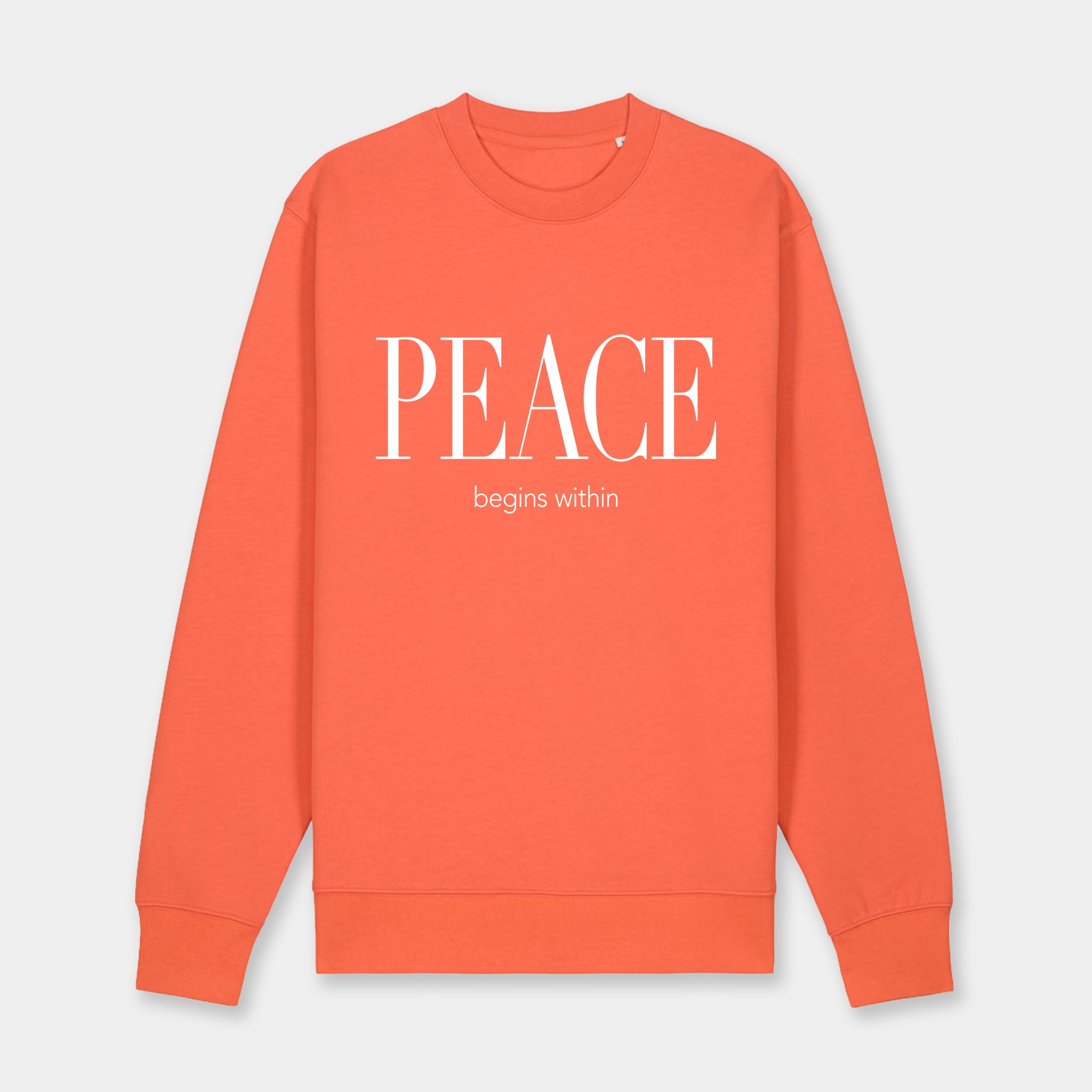Peace Begins Everyday Sweater Papaya